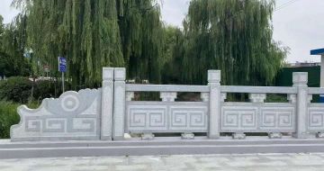 江苏 芝麻灰桥栏杆、河道栏杆安装效果