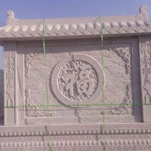 江苏 芝麻白花岗岩屏风，照壁，影壁
