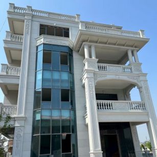 江苏 芝麻白花岗岩别墅外墙干挂效果展示