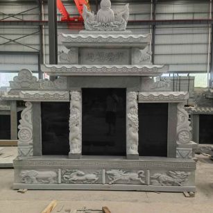 江苏 芝麻灰高档墓碑、土墓，一套也支持定做